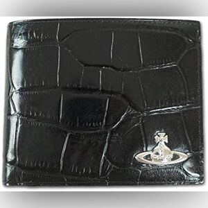 Vivienne Westwood Black Croc-Pattern Wallet